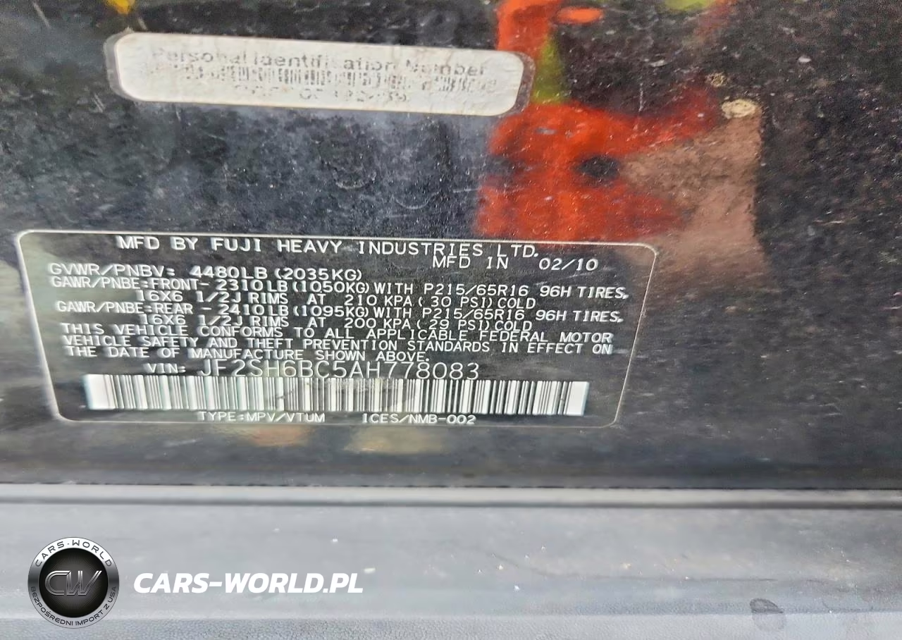 2010 Subaru Forester Xs VIN:JF2SH6BC5AH778083 - 13