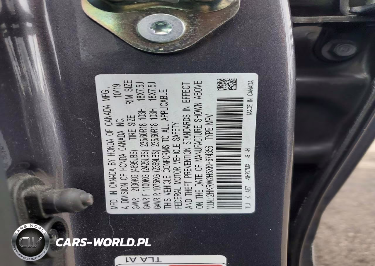 2019 Honda Cr-V Ex VIN:2HKRW2H5XKH674356 - 13