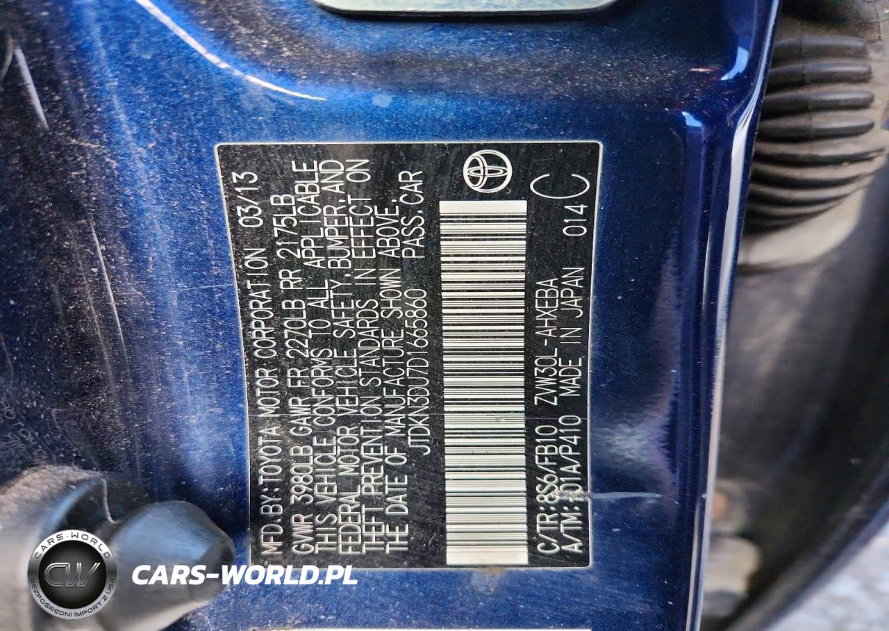 2013 Toyota Prius Three VIN:JTDKN3DU7D1665860 - 12