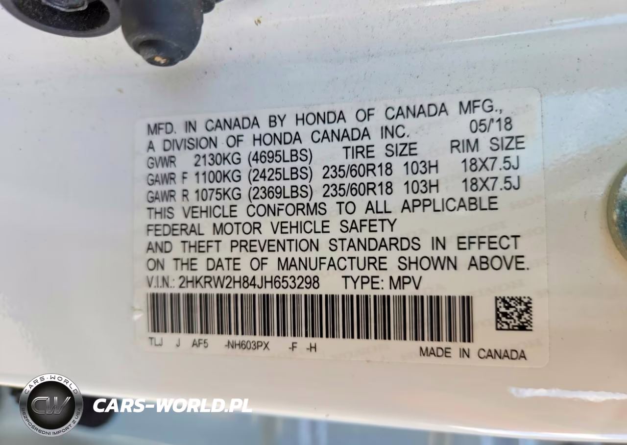 2018 Honda Cr-V Exl VIN:2HKRW2H84JH653298 - 13