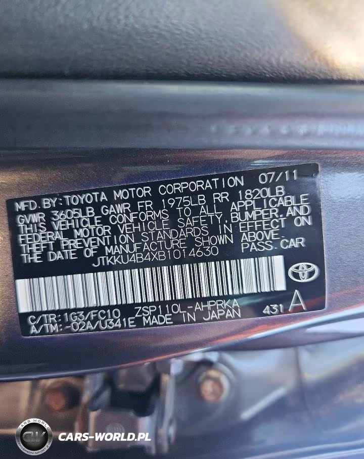 2011 Scion Xd Base VIN:JTKKU4B4XB1014630 - 12