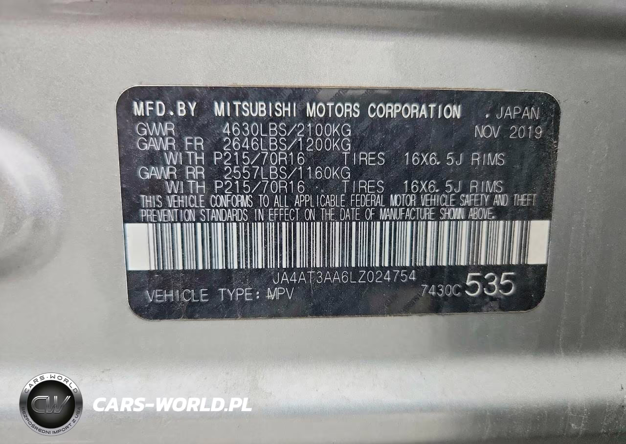 2020 Mitsubishi Eclipse Cross Es VIN:JA4AT3AA6LZ024754 - 14