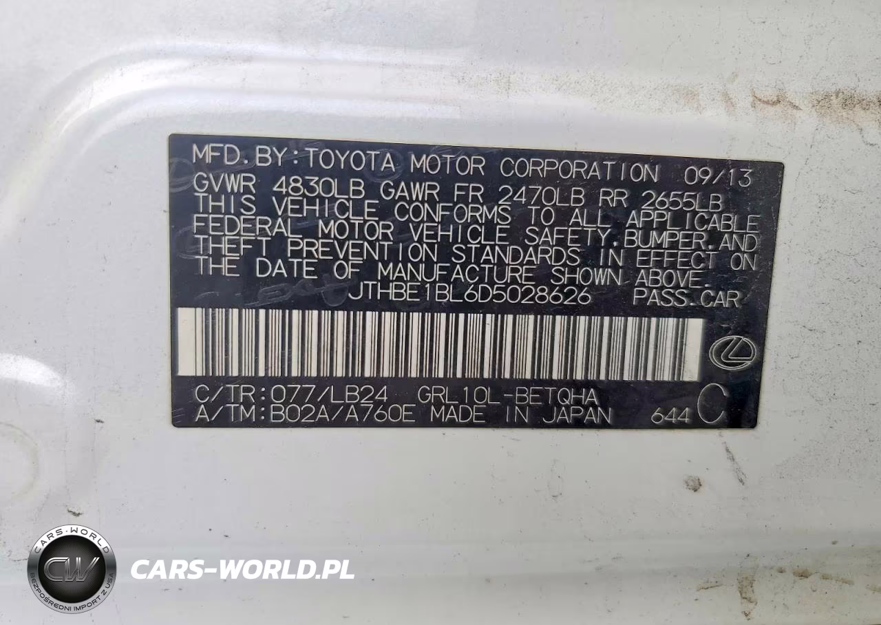 2013 Lexus Gs 350 VIN:JTHBE1BL6D5028626 - 13