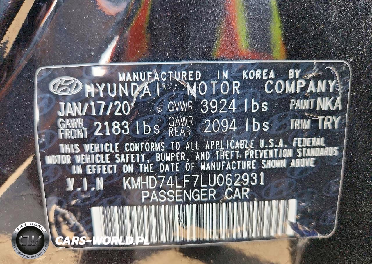 2020 Hyundai Elantra Se VIN:KMHD74LF7LU062931 - 12
