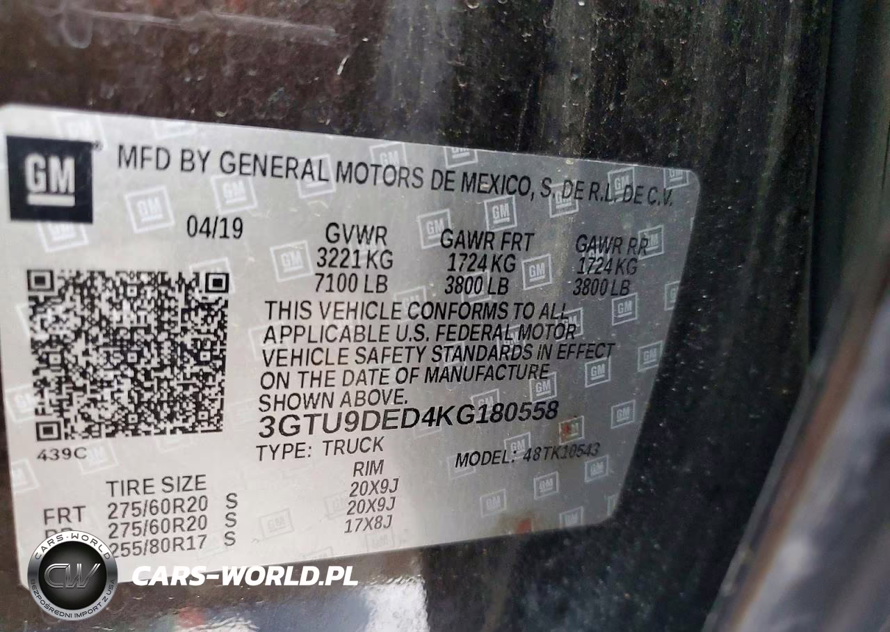 2019 GMC Sierra K1500 Slt VIN:3GTU9DED4KG180558 - 13