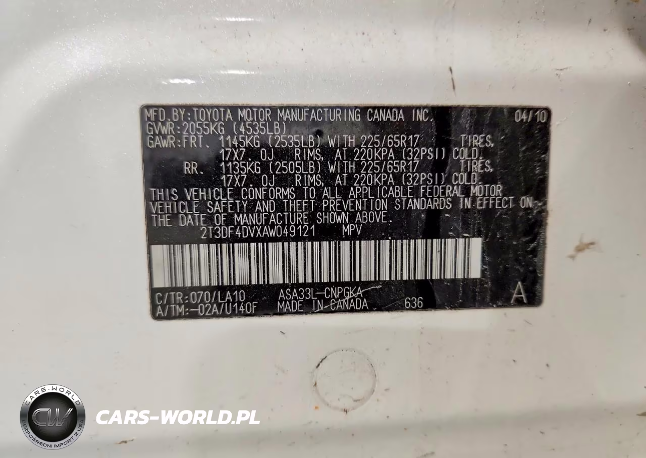2010 Toyota Rav4 Limited VIN:2T3DF4DVXAW049121 - 13