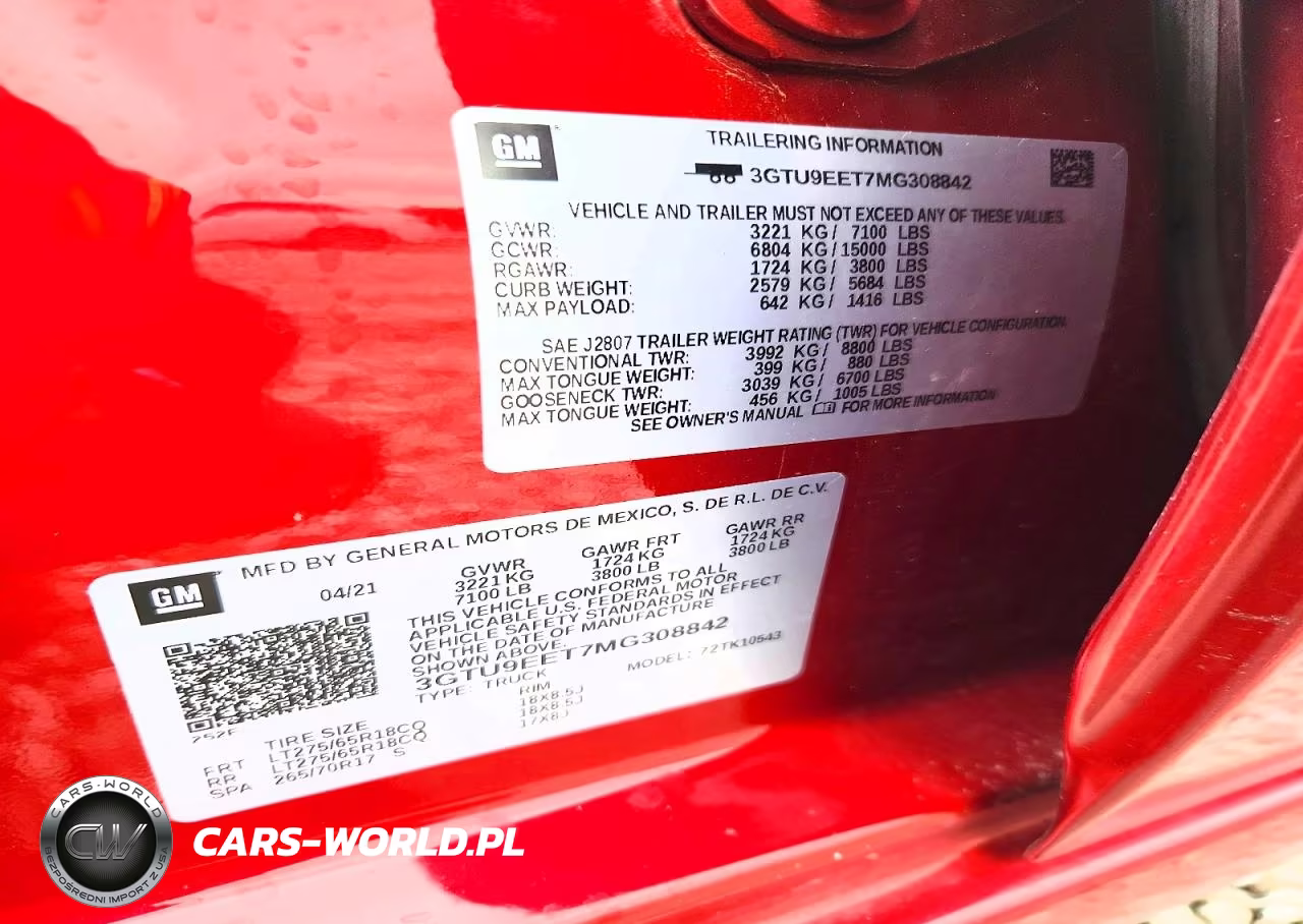 2021 GMC Sierra K1500 At4 VIN:3GTU9EET7MG308842 - 12
