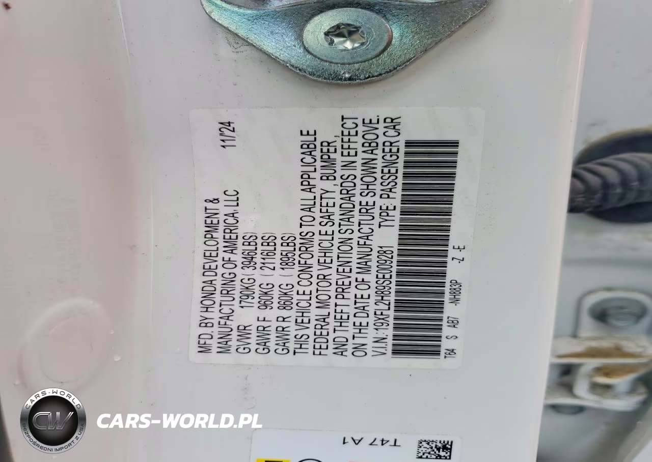 2025 Honda Civic Sport VIN:19XFL2H89SE009281 - 12