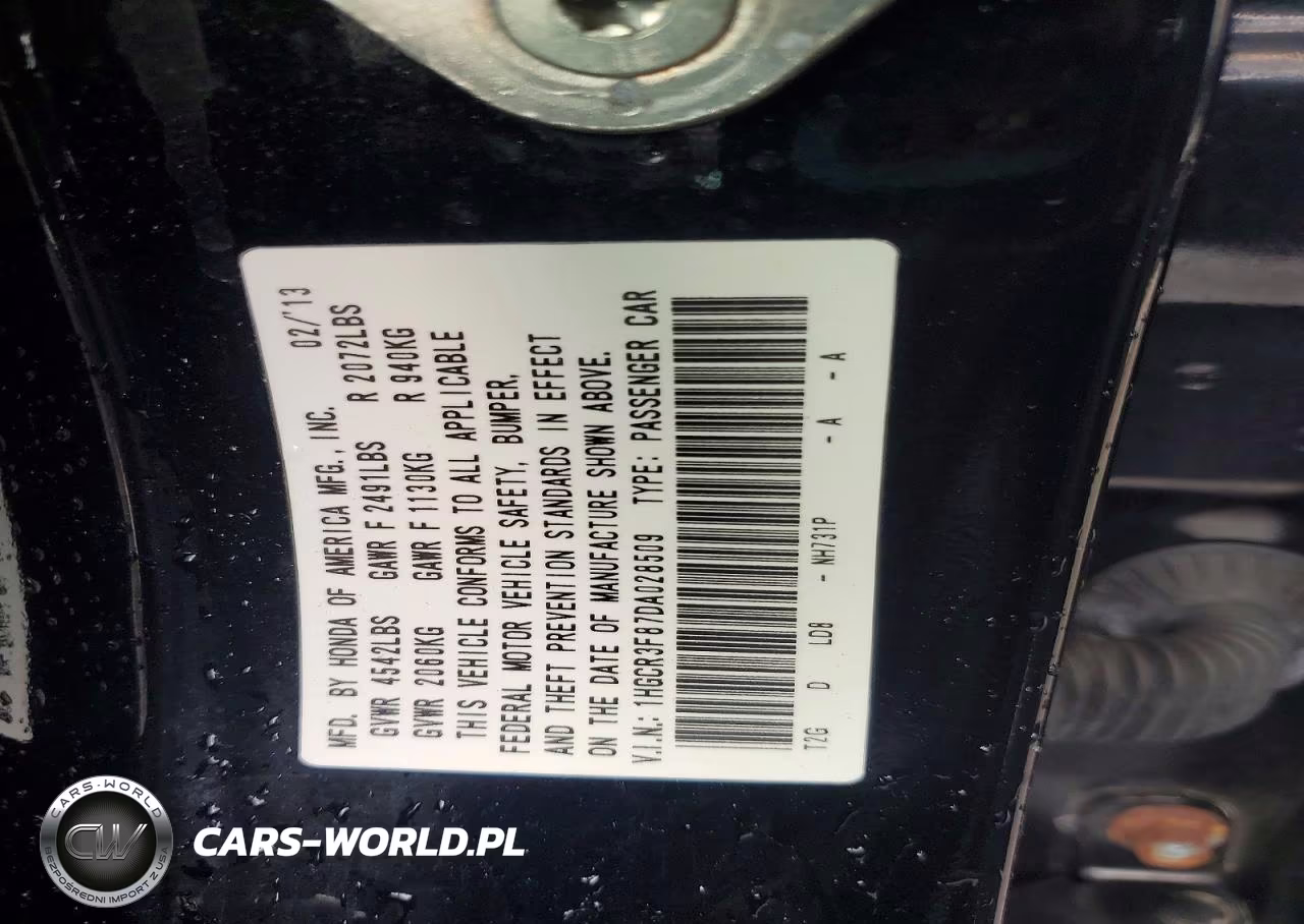 2013 Honda Accord Exl VIN:1HGCR3F87DA028509 - 12