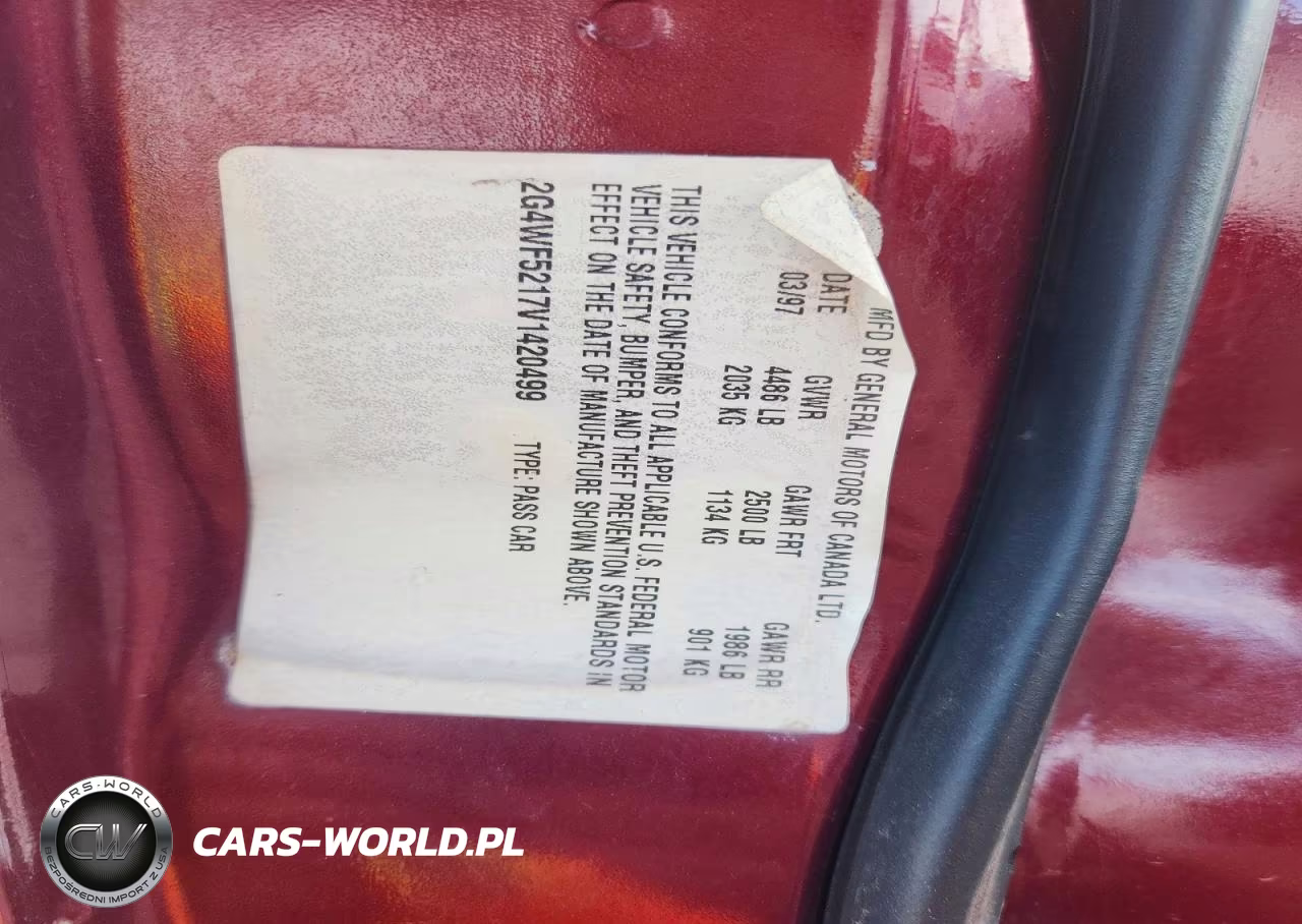1997 Buick Regal Gs VIN:2G4WF5217V1420499 - 12