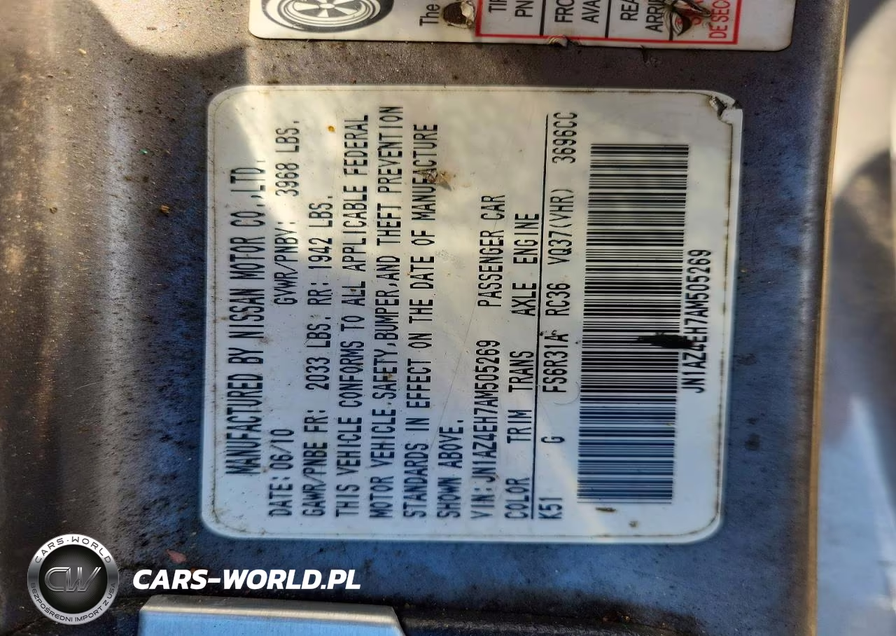 2010 Nissan 370Z Base VIN:JN1AZ4EH7AM505269 - 12