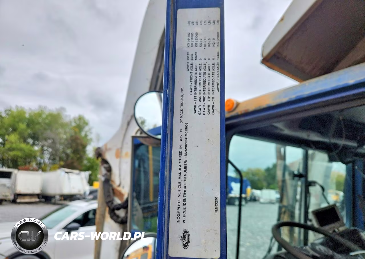2016 Mack Mru600 Refuse Truck VIN:1M2AV02C5GM015606 - 12