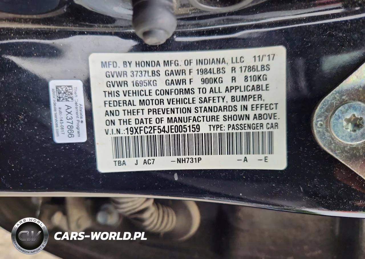 2018 Honda Civic Lx VIN:19XFC2F54JE005159 - 12