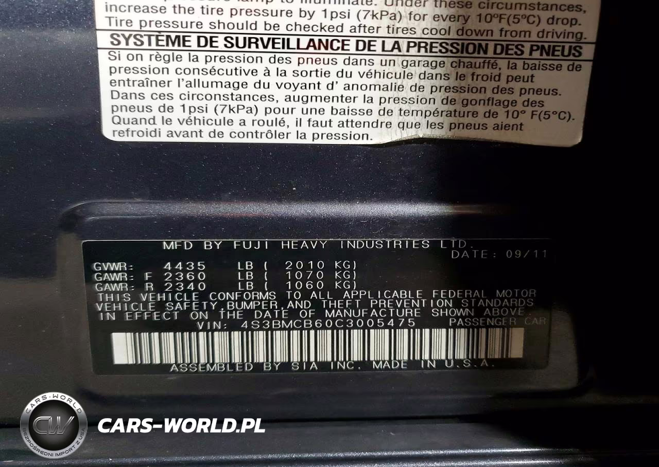 2012 Subaru Legacy 2.5I Premium VIN:4S3BMCB60C3005475 - 12
