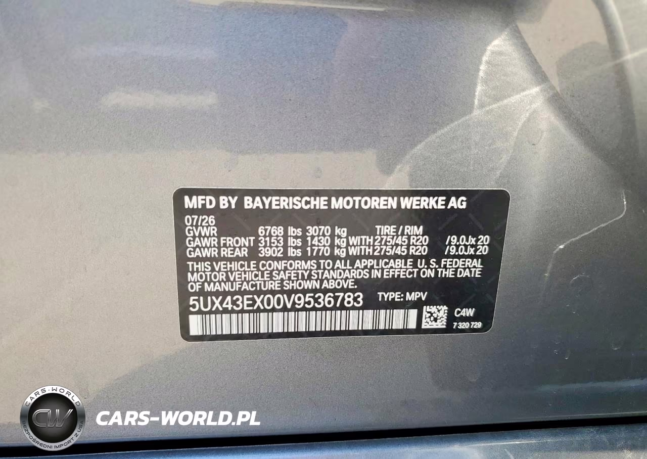 2027 BMW X6 M60I VIN:5UX43EX00V9536783 - 12