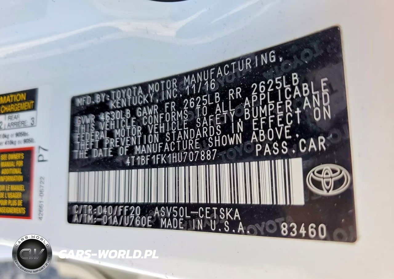 2017 Toyota Camry Se VIN:4T1BF1FK1HU707887 - 12