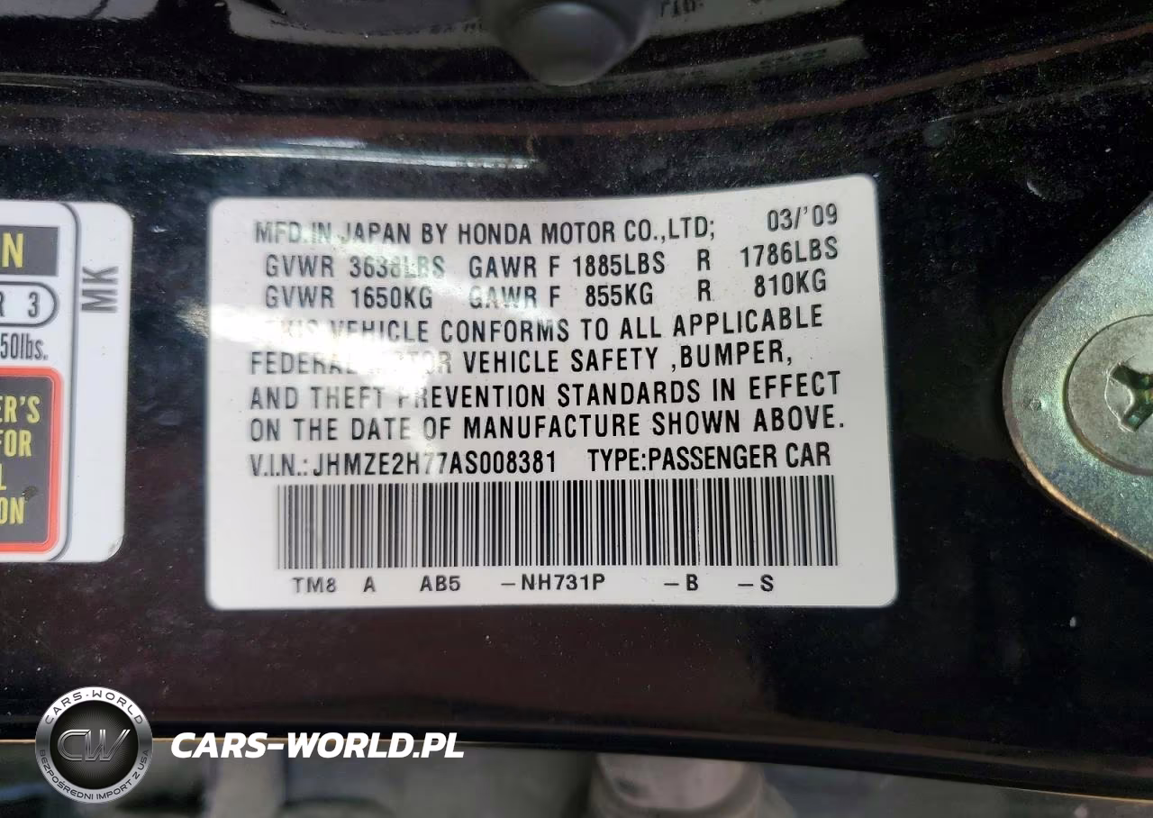 2010 Honda Insight Ex VIN:JHMZE2H77AS008381 - 12
