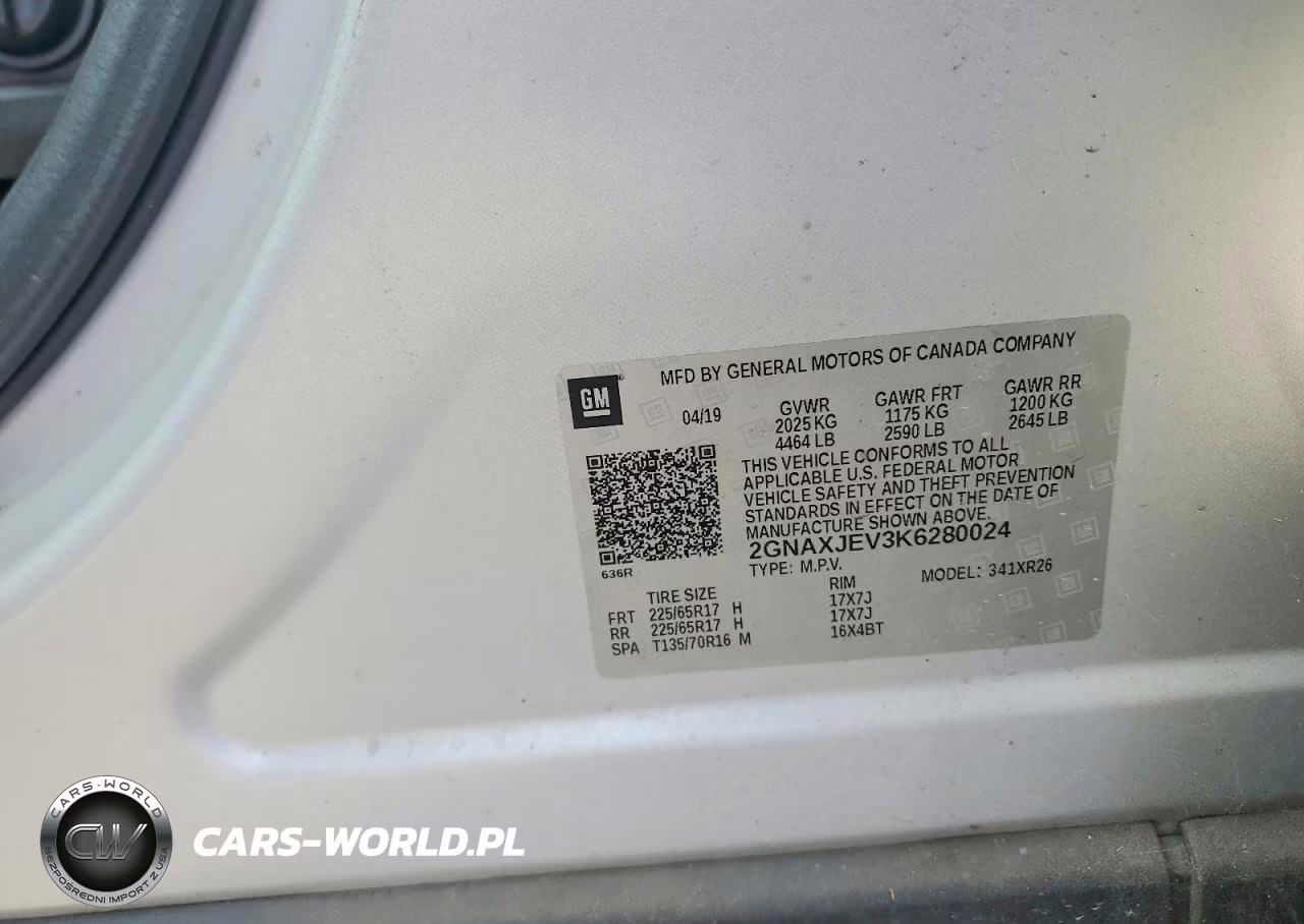2019 Chevrolet Equinox Lt VIN:2GNAXJEV3K6280024 - 13