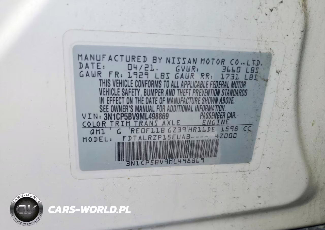 2021 Nissan Kicks S VIN:3N1CP5BV9ML498869 - 13
