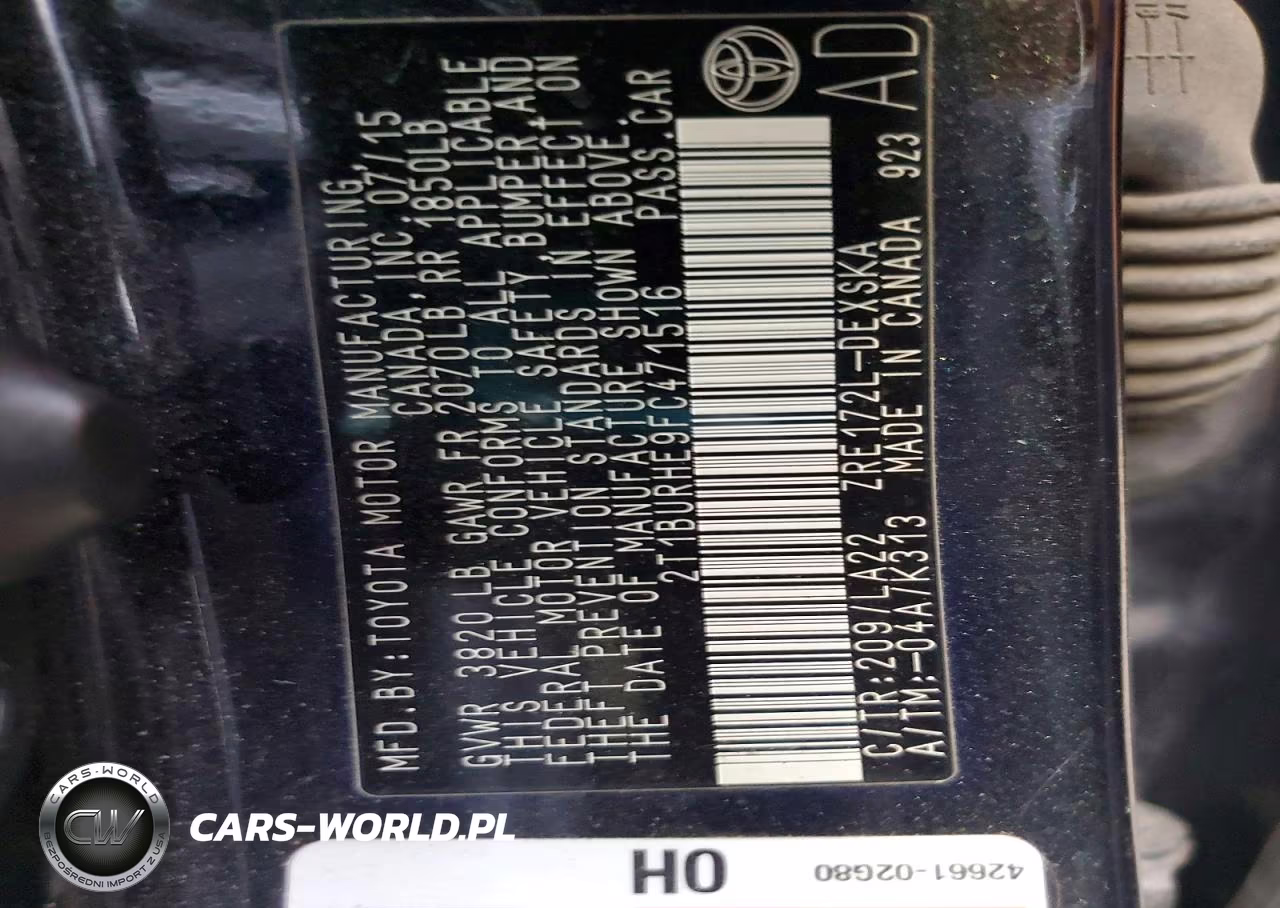 2015 Toyota Corolla S Premium VIN:2T1BURHE9FC471516 - 12
