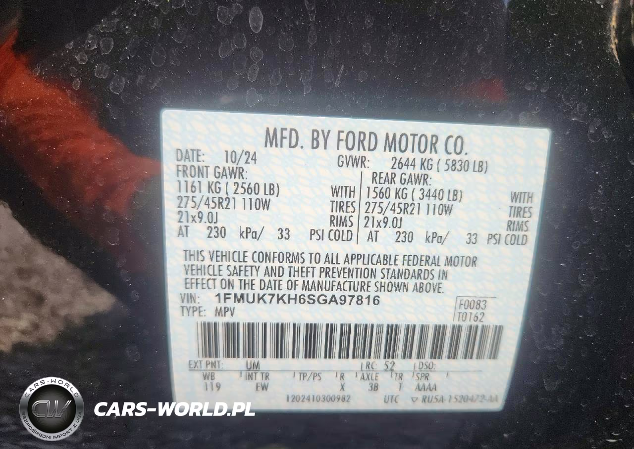 2025 Ford Explorer St-Line VIN:1FMUK7KH6SGA97816 - 13