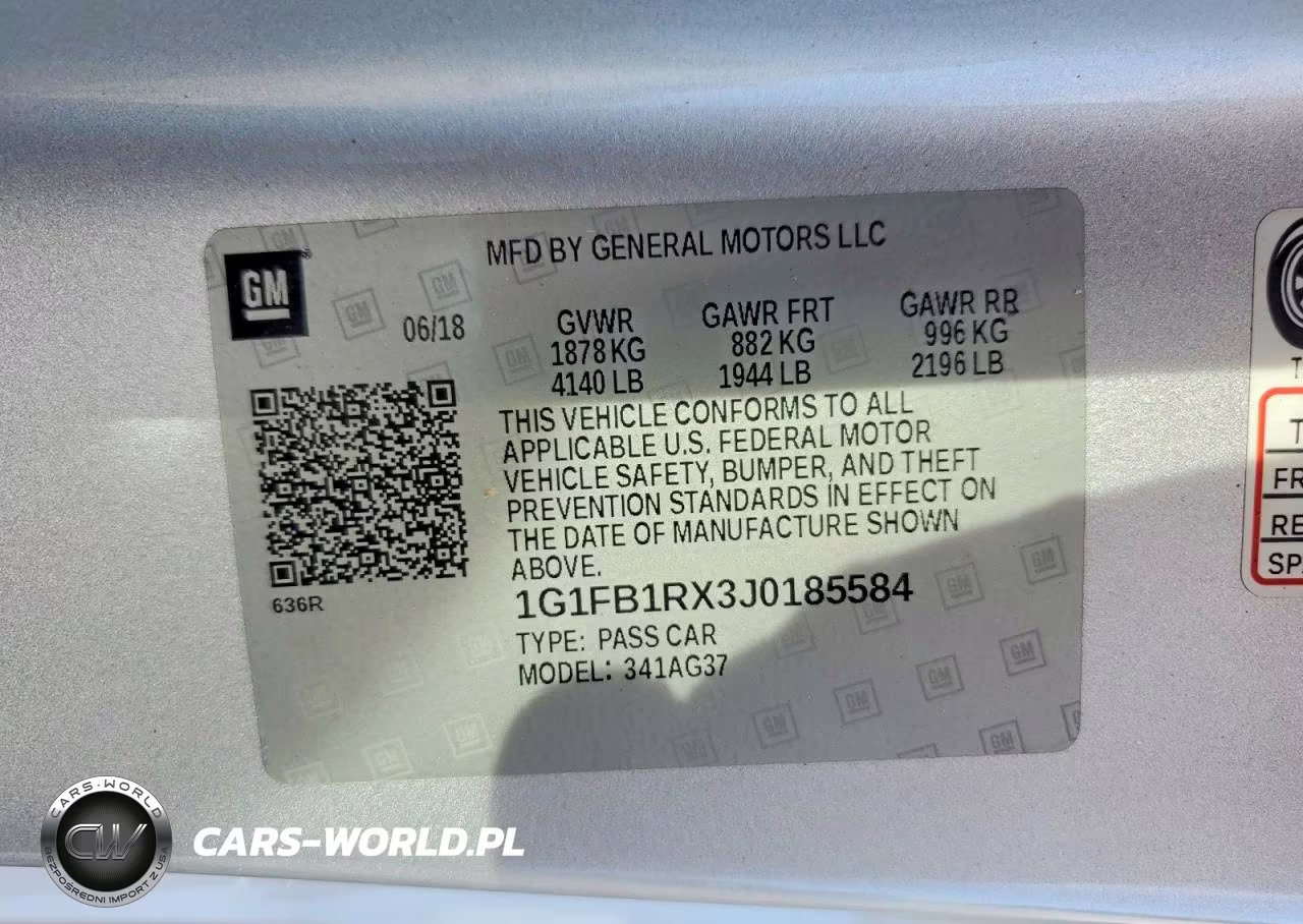 2018 Chevrolet Camaro Lt VIN:1G1FB1RX3J0185584 - 12