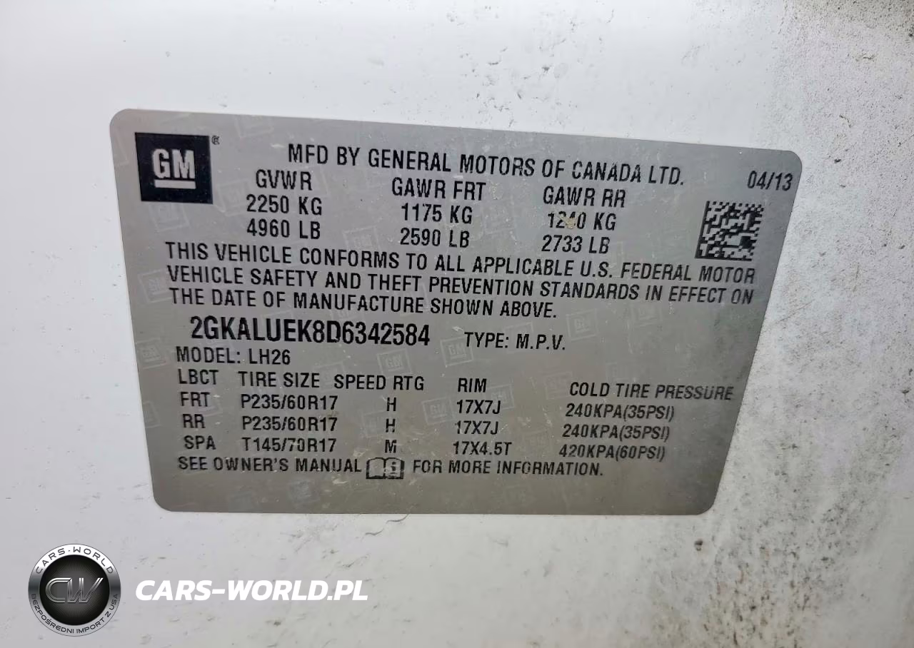 2013 GMC Terrain Slt VIN:2GKALUEK8D6342584 - 13