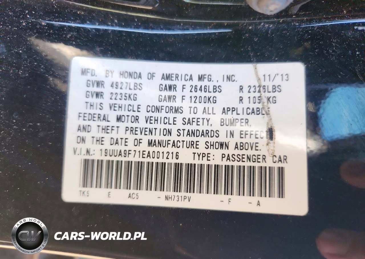 2014 Acura Tl Advance VIN:19UUA9F71EA001216 - 12
