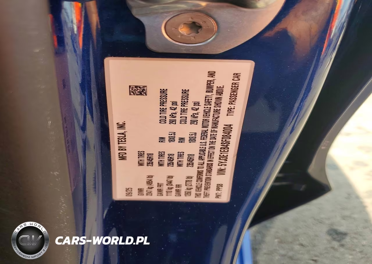2025 Tesla Model 3 VIN:5YJ3E1EB4SF084004 - 13