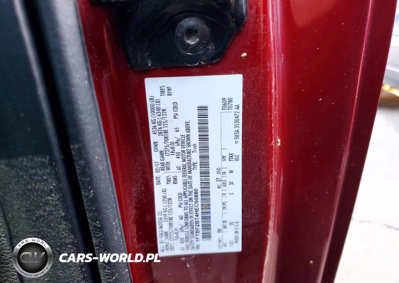 2017 Ford F250 Super Duty VIN:1FTBF2BT4HEC60880 - 12