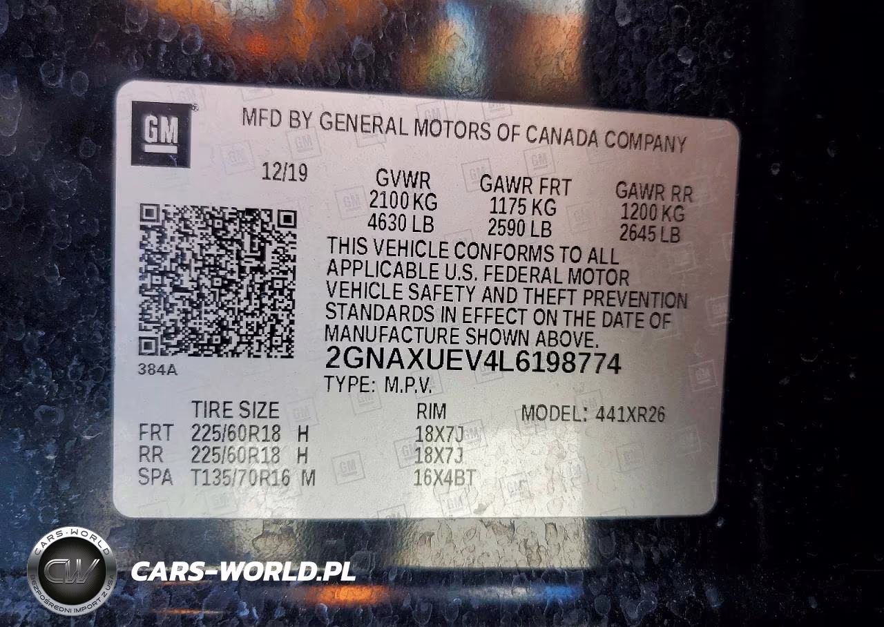2020 Chevrolet Equinox Lt VIN:2GNAXUEV4L6198774 - 13