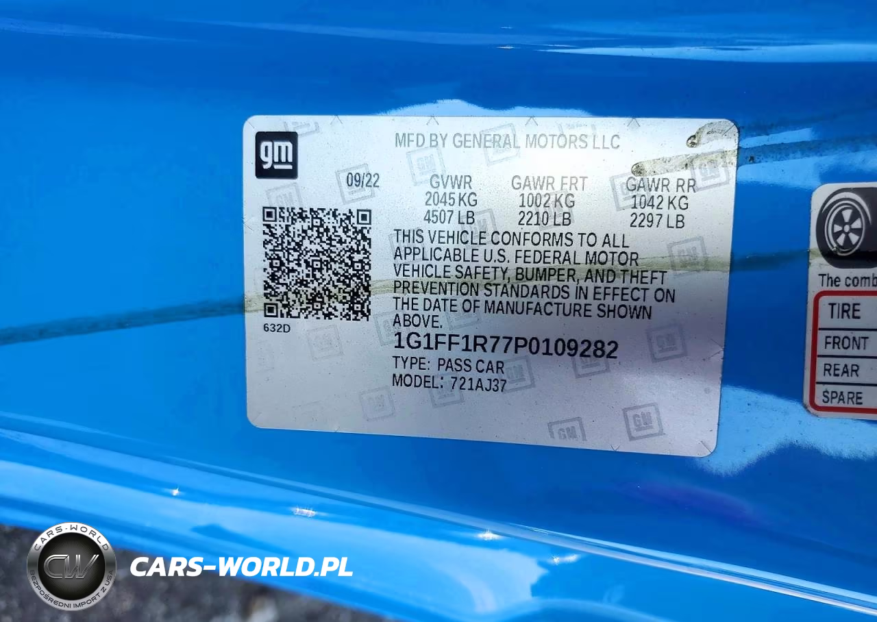 2023 Chevrolet Camaro Lt1 VIN:1G1FF1R77P0109282 - 12