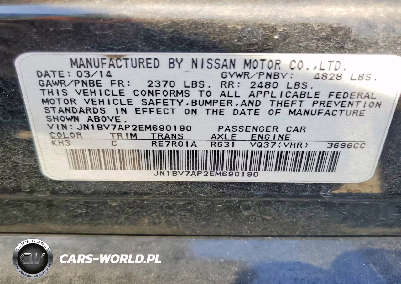 2014 Infiniti Q50 Premium VIN:JN1BV7AP2EM690190 - 13