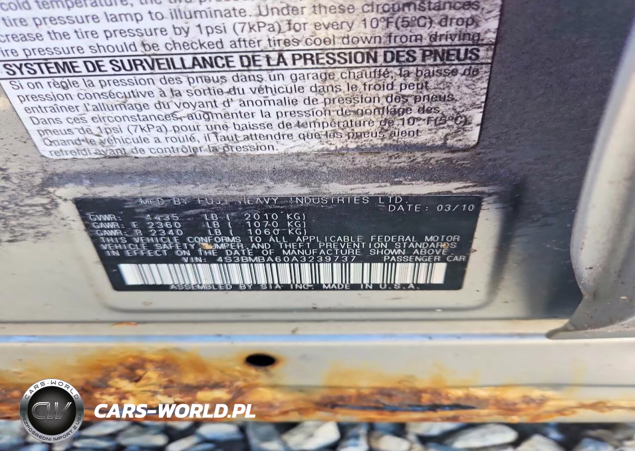 2010 Subaru Legacy 2.5I VIN:4S3BMBA60A3239737 - 13