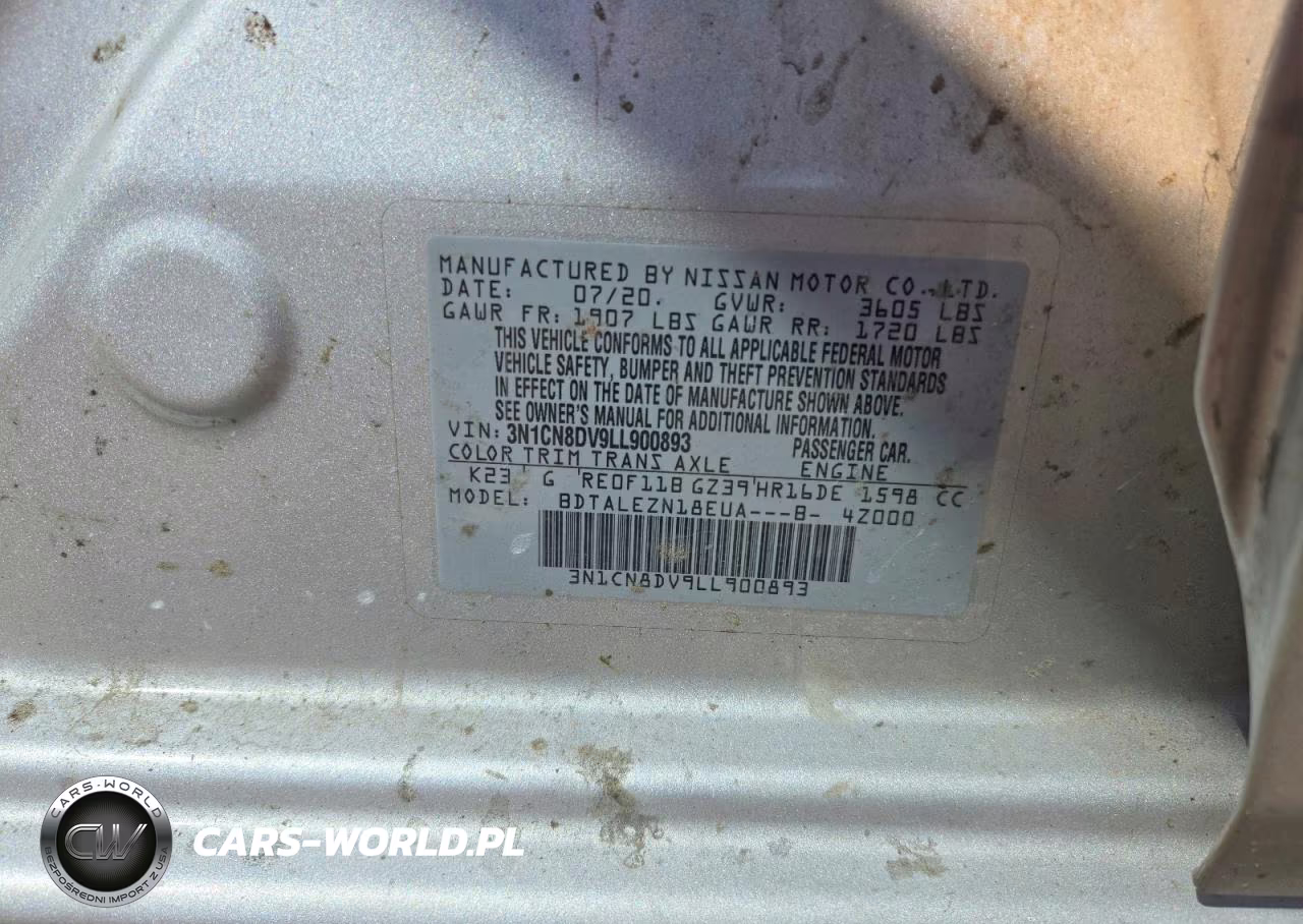 2020 Nissan Versa S VIN:3N1CN8DV9LL900893 - 12