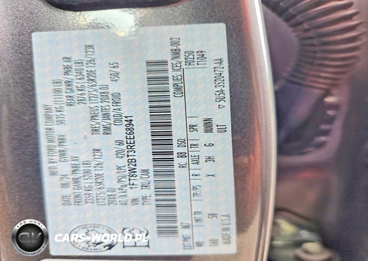 2024 Ford F250 Crew VIN:1FT8W2BT3REE68941 - 12
