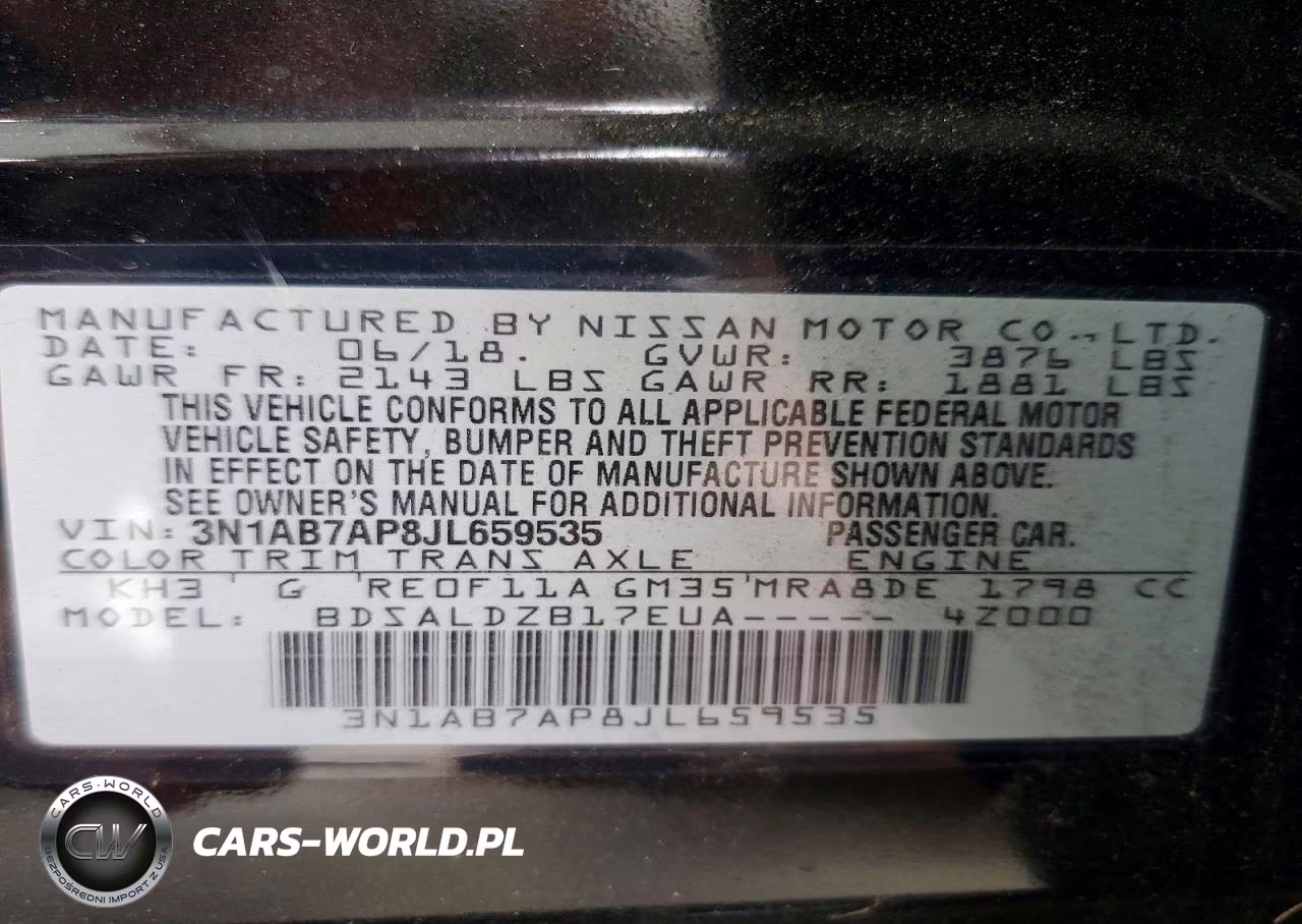 2018 Nissan Sentra Sv VIN:3N1AB7AP8JL659535 - 13