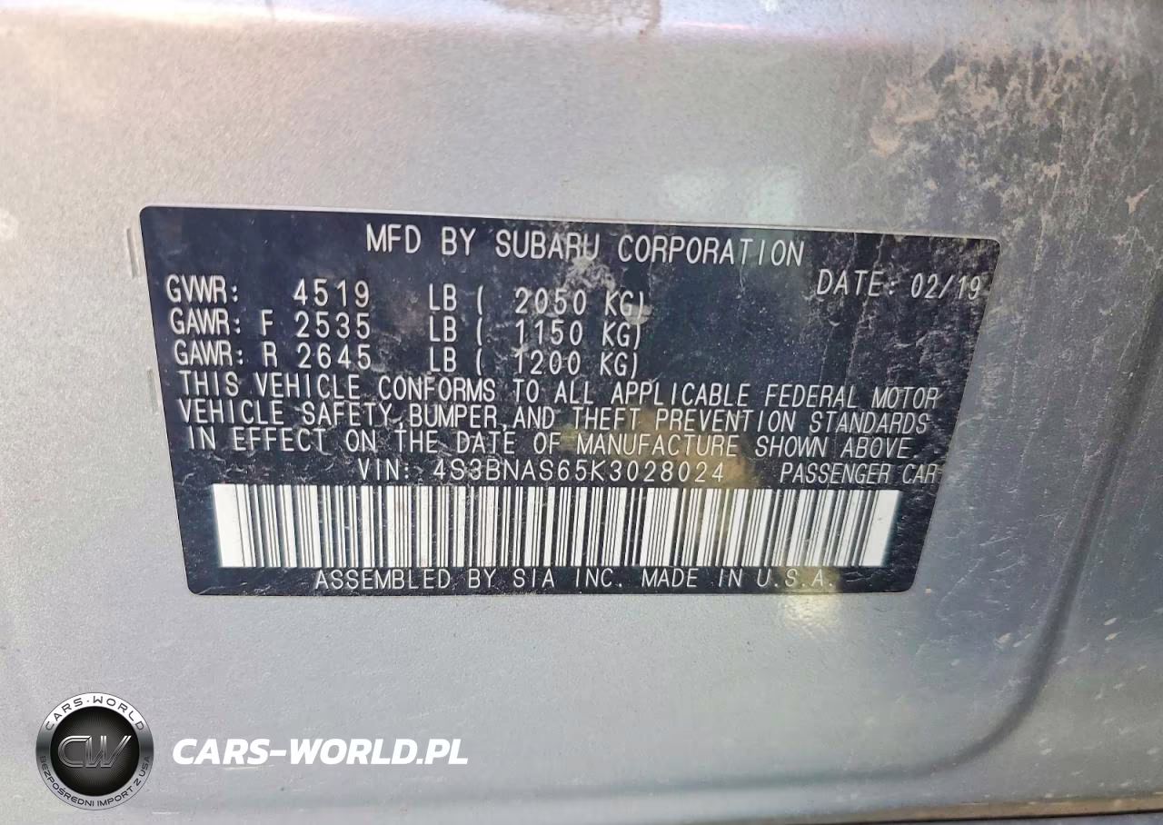 2019 Subaru Legacy Sport VIN:4S3BNAS65K3028024 - 13