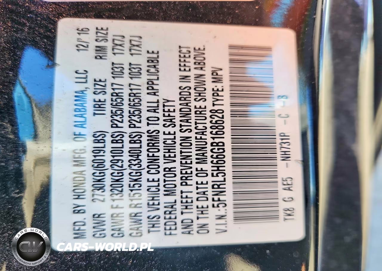 2016 Honda Odyssey Exl VIN:5FNRL5H66GB168628 - 13