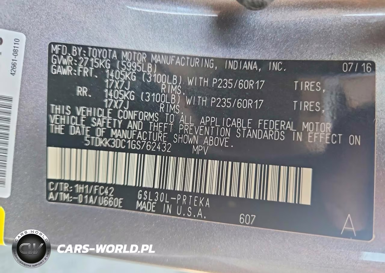 2016 Toyota Sienna Le VIN:5TDKK3DC1GS762432 - 13
