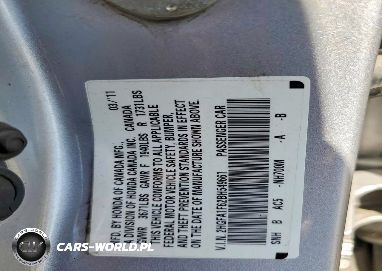 2011 Honda Civic Lx-S VIN:2HGFA1F62BH549661 - 12