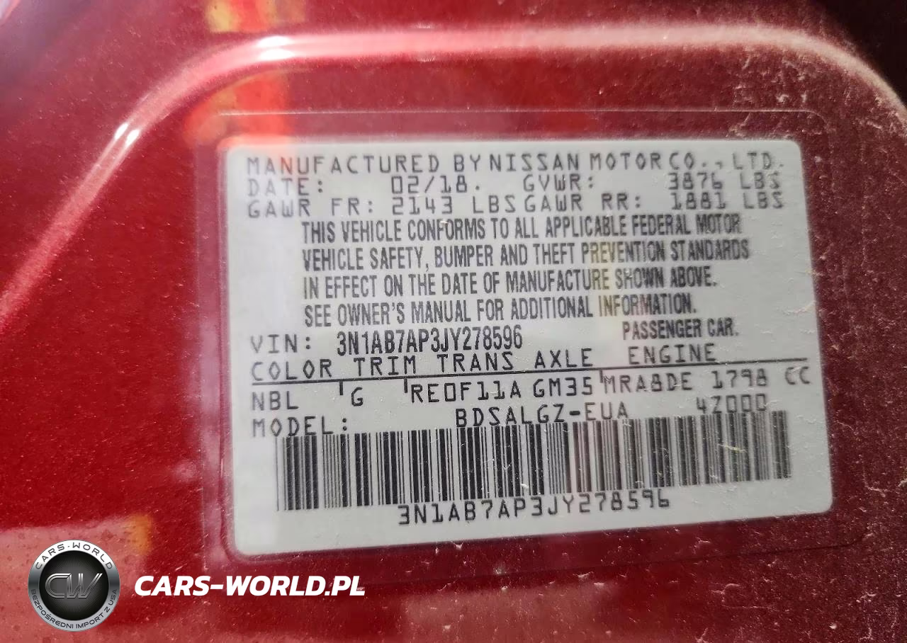 2018 Nissan Sentra Sl VIN:3N1AB7AP3JY278596 - 12
