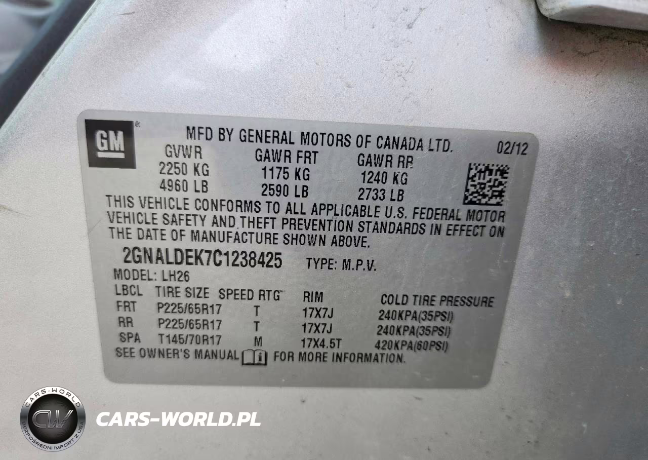 2012 Chevrolet Equinox Lt VIN:2GNALDEK7C1238425 - 13