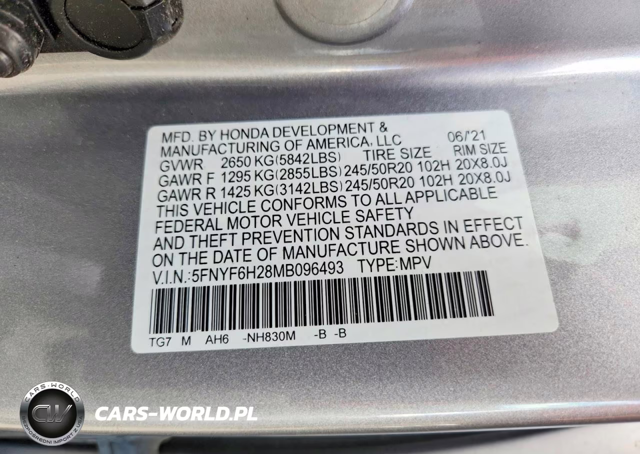 2021 Honda Pilot Se VIN:5FNYF6H28MB096493 - 13
