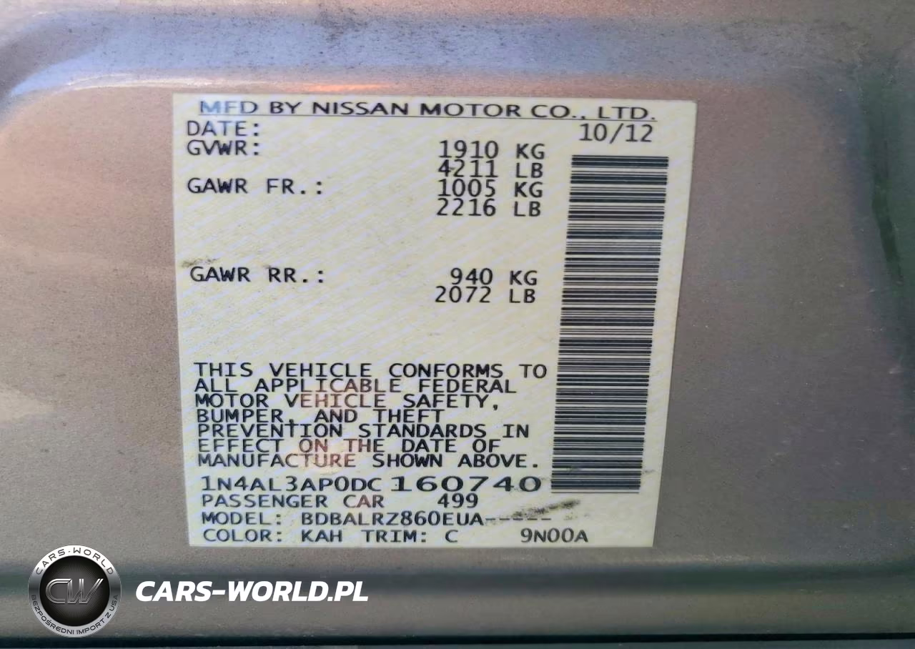 2013 Nissan Altima 2.5 VIN:1N4AL3AP0DC160740 - 12