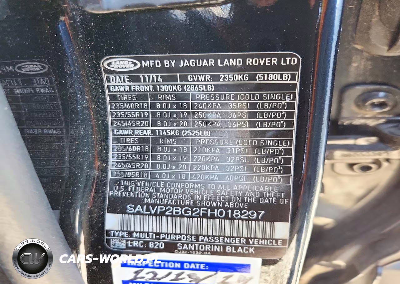 2015 LAND ROVER RANGE ROVER EVOQUE PURE PLUS VIN:SALVP2BG2FH018297 - 13