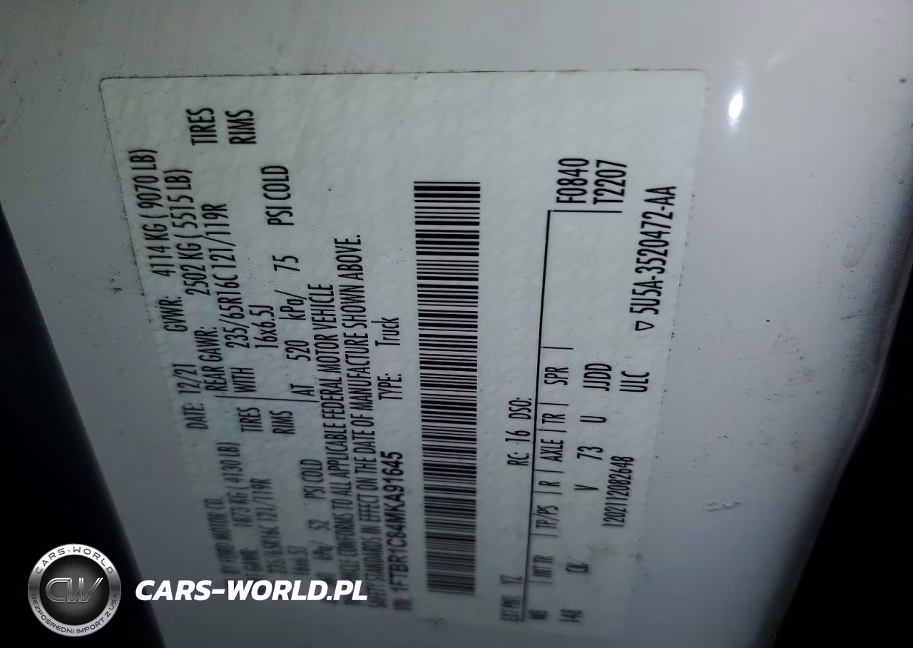 2021 Ford Transit T-250 VIN:1FTBR1C84MKA91645 - 14