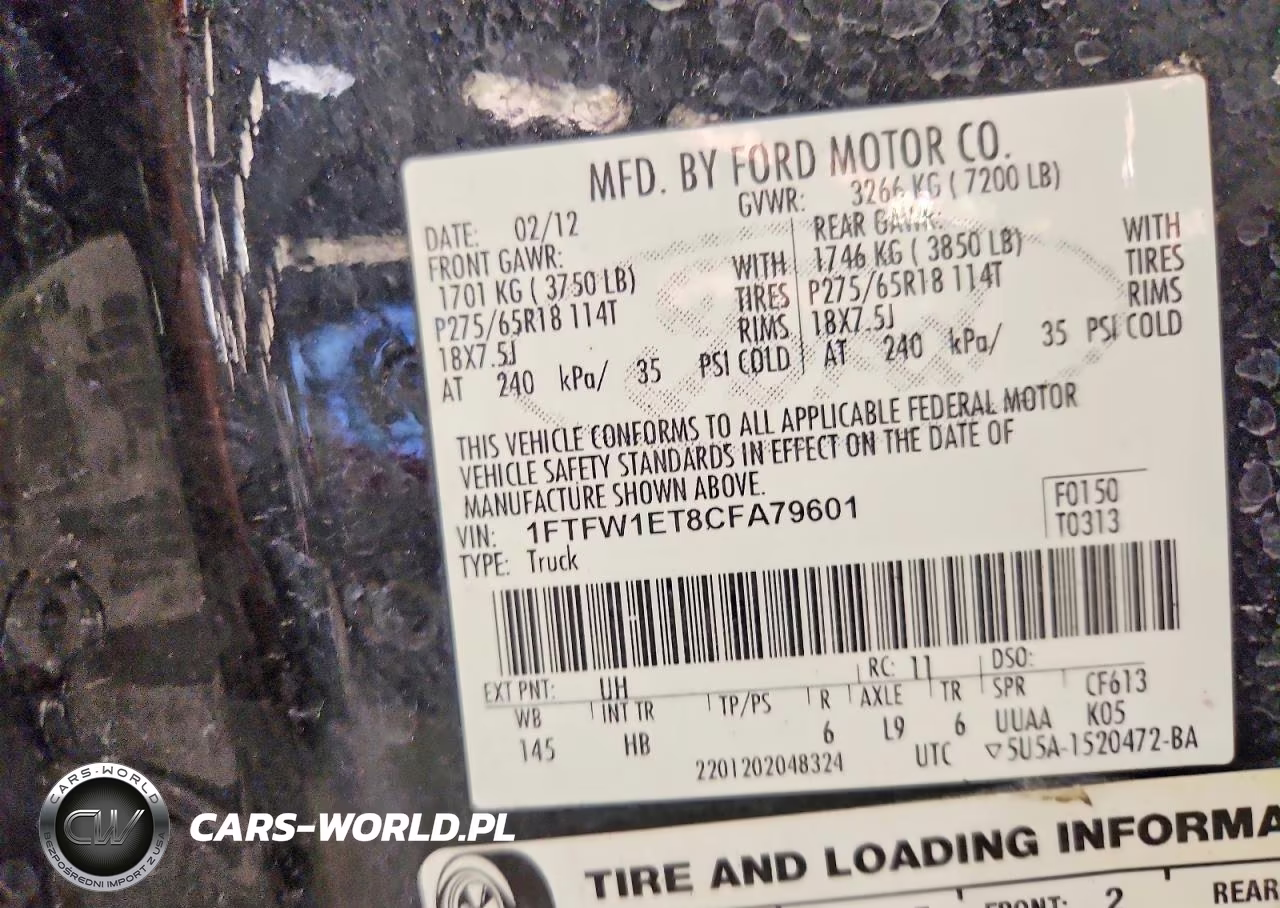 2012 Ford F150 Supercrew VIN:1FTFW1ET8CFA79601 - 12