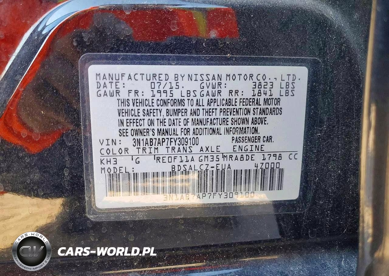 2015 Nissan Sentra S VIN:3N1AB7AP7FY309100 - 12