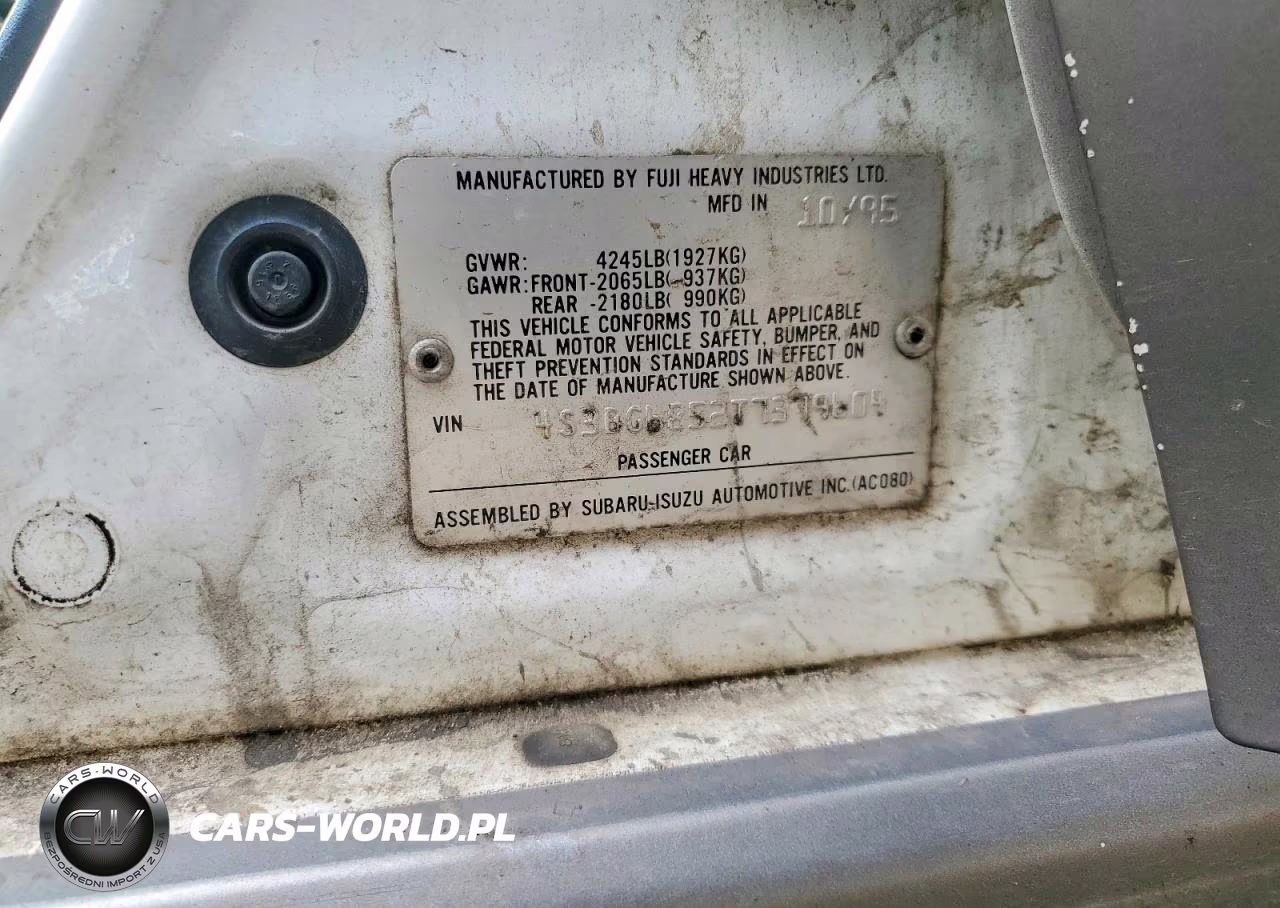 1996 Subaru Legacy Outback VIN:4S3BG6852T7379604 - 12